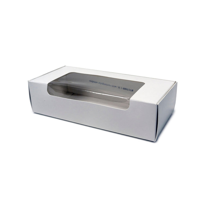 rectangular-windowed fudge boxes, holds one pound of fudge